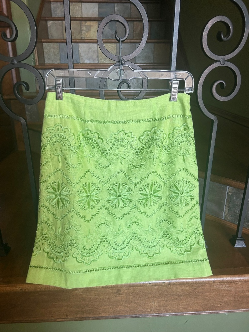 Etcetera lime skirt, size 2